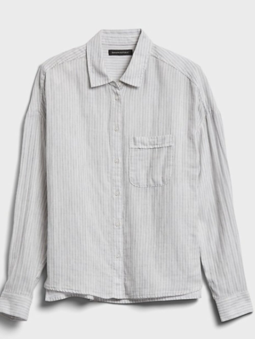 Banana Republic 100% cotton button-down, grey/white, XXL